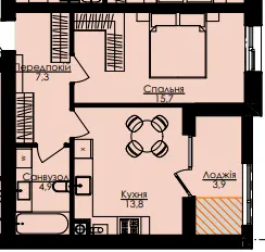 ЖК Атлант — 45.6 м²