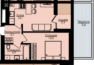 ЖК Атлант — 39.1 м²
