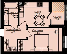 ЖК Атлант — 38.6 м²