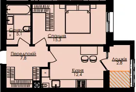 ЖК Атлант — 43.4 м²