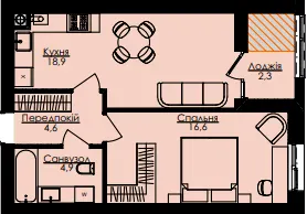 ЖК Атлант — 47.3 м²