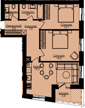 ЖК Атлант — 67.2 м²