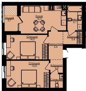 ЖК Атлант — 68.1 м²