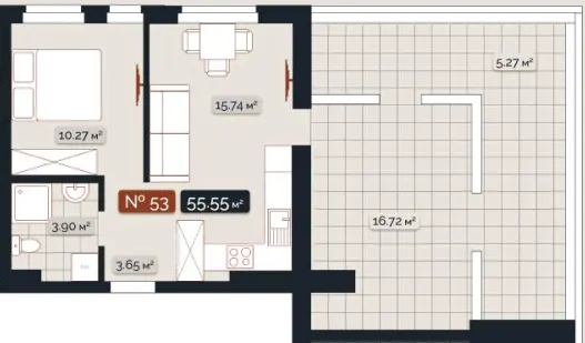 ЖК Skogur City — 55.6 м²