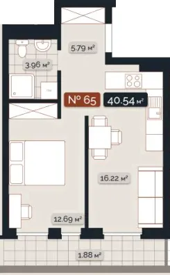 ЖК Skogur City — 40.5 м²