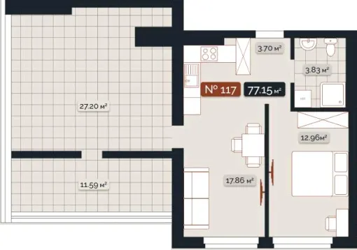 ЖК Skogur City — 77.2 м²