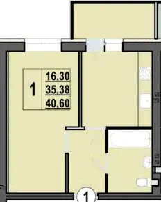 ЖК Волошкові озера — 40.6 м²