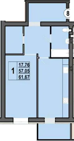 ЖК Волошкові озера — 61.7 м²