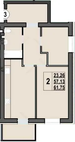 ЖК Волошкові озера — 61.8 м²