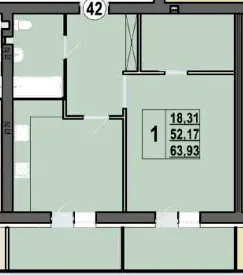 ЖК Волошкові озера — 63.9 м²