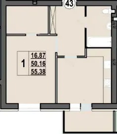 ЖК Волошкові озера — 55.4 м²
