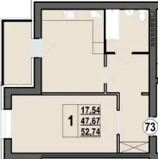 ЖК Волошкові озера — 52.7 м²