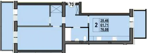 ЖК Волошкові озера — 76.1 м²