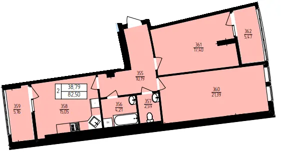 ЖК Північна фортеця — 82.5 м²