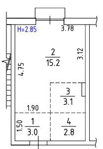 ЖК Успішний квартал 2 — 24.4 м²