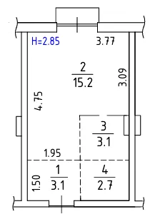 ЖК Успішний квартал 2 — 24.4 м²