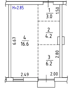 ЖК Успішний квартал 2 — 30.3 м²