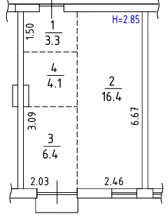 ЖК Успішний квартал 2 — 30.5 м²