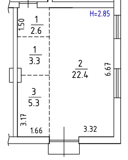 ЖК Успішний квартал 2 — 33.9 м²