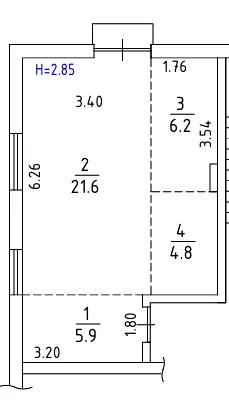 ЖК Успішний квартал 2 — 38.8 м²