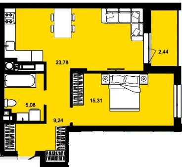 ЖК CONTINENT MODERN — 55.9 м²