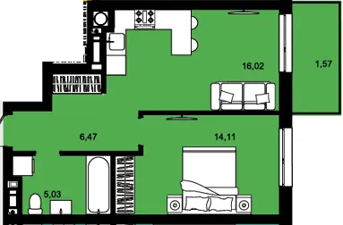 ЖК CONTINENT MODERN — 43.2 м²