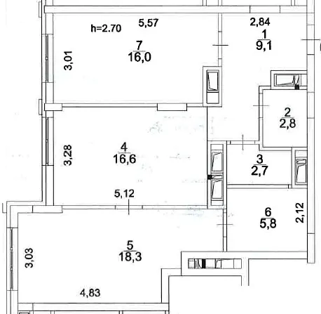 ЖК Паркове місто — 71.3 м²