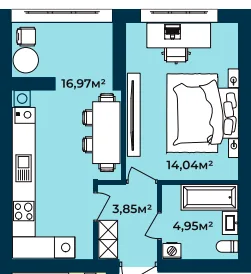 1-кімнатна квартира, 40 м², вул. Соборна 140А, Софіївська Борщагівка — фото 1