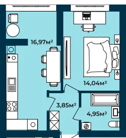 ЖК Європейські Липки — 40.1 м²