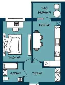 ЖК Європейські Липки — 42.4 м²