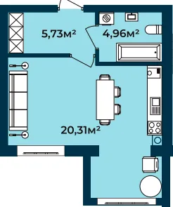 1-комнатная квартира, 36 м², вул. Соборна 140А, Софиевская Борщаговка — фото 1