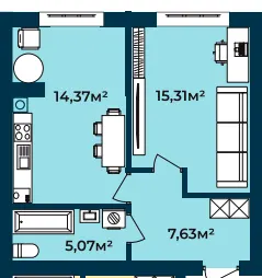 ЖК Європейські Липки — 42.4 м²
