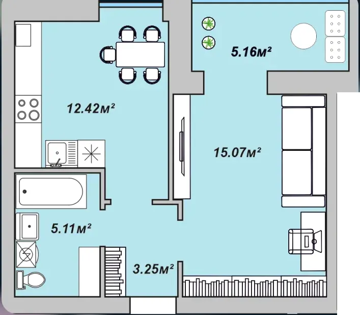 ЖК Двори Ярослава — 41 м²