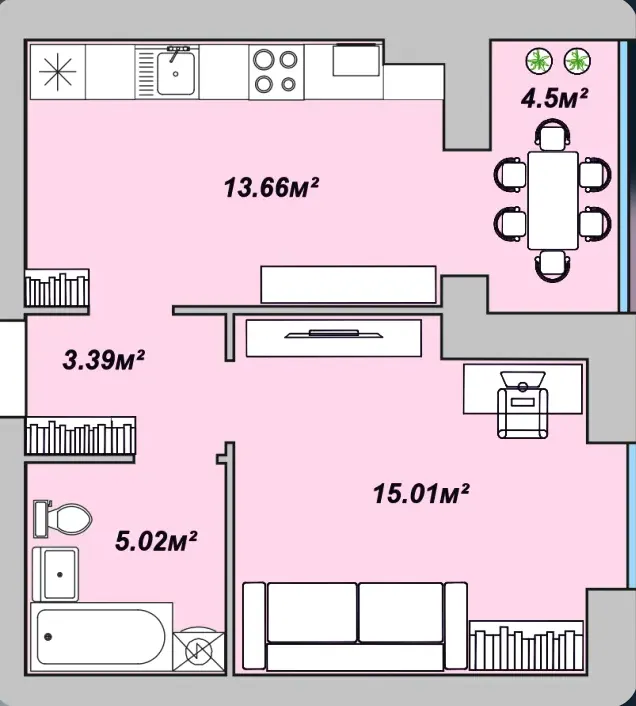 ЖК Двори Ярослава — 41.6 м²