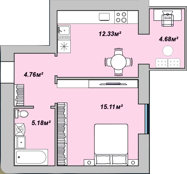 ЖК Двори Ярослава — 42.1 м²