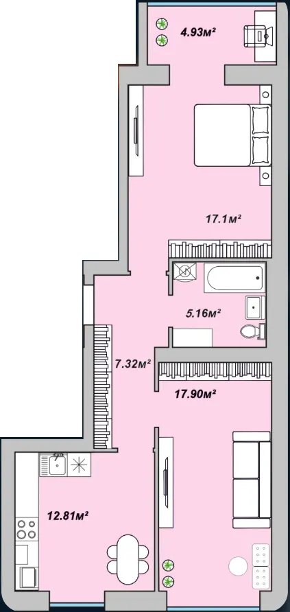 ЖК Двори Ярослава — 65.2 м²