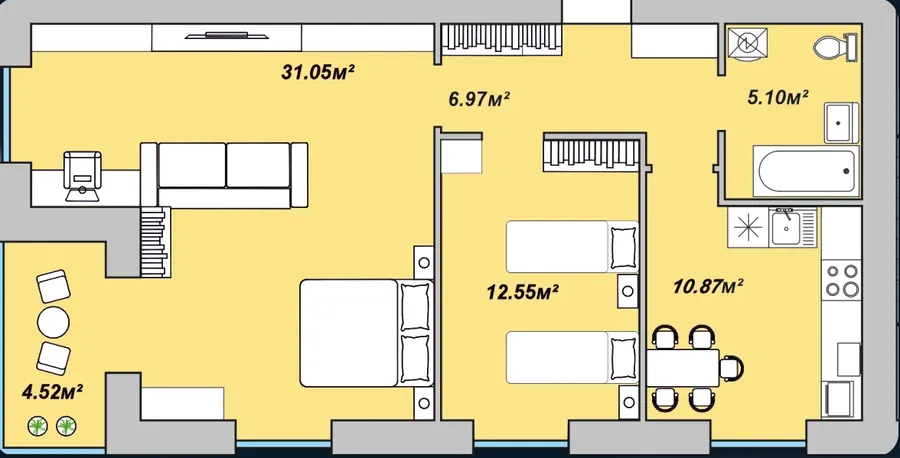 ЖК Двори Ярослава — 71.1 м²