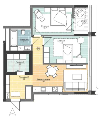 LVIV CITY — 72.9 м²
