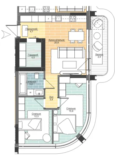 LVIV CITY — 68.8 м²