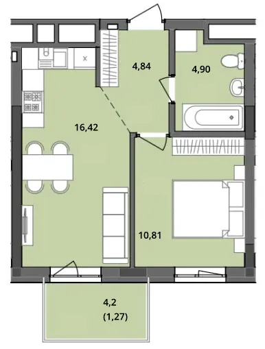 ЖК Садова Алея — 38.2 м²