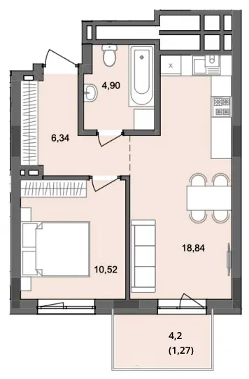 ЖК Садова Алея — 41.9 м²