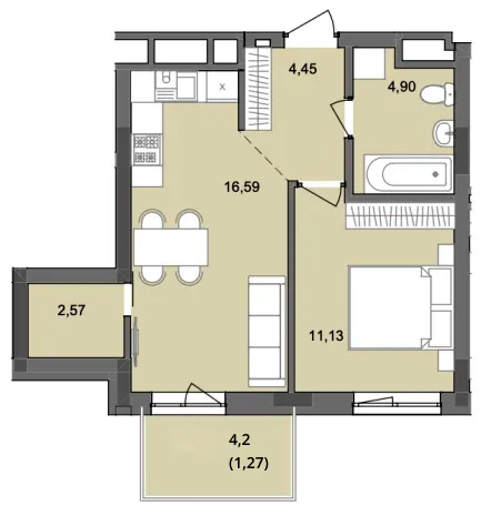 ЖК Садова Алея — 40.9 м²