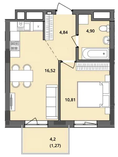 ЖК Садова Алея — 38.3 м²