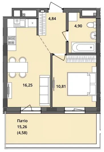 ЖК Садова Алея — 41.7 м²