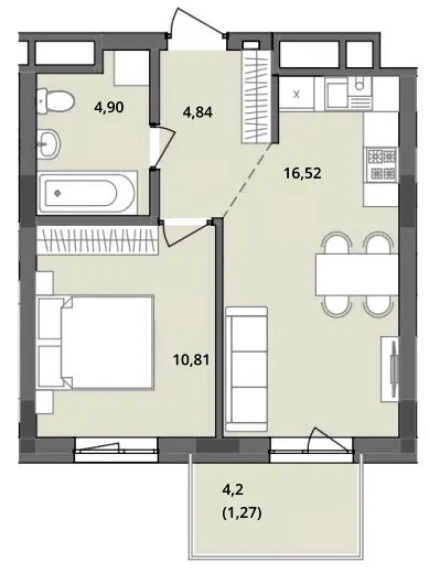 ЖК Садова Алея — 38.3 м²