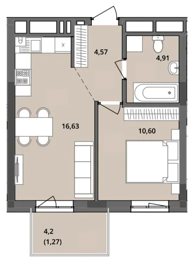 ЖК Садова Алея — 38 м²