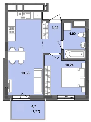 ЖК Садова Алея — 39.7 м²