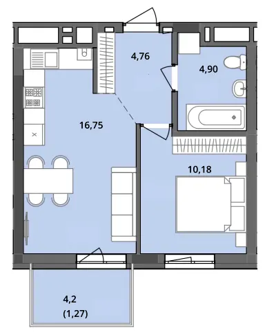 ЖК Садова Алея — 37.9 м²