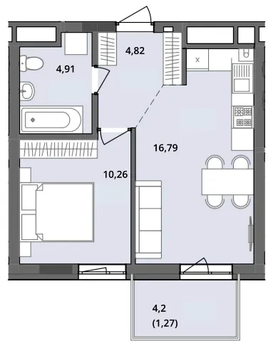 ЖК Садова Алея — 38.1 м²