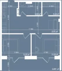 Апарт-комплекс Sento by Ribas — 57.5 м²